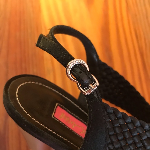 Betsey Johnson Black Braided Heels, EUC, 8 - Picture 6 of 14